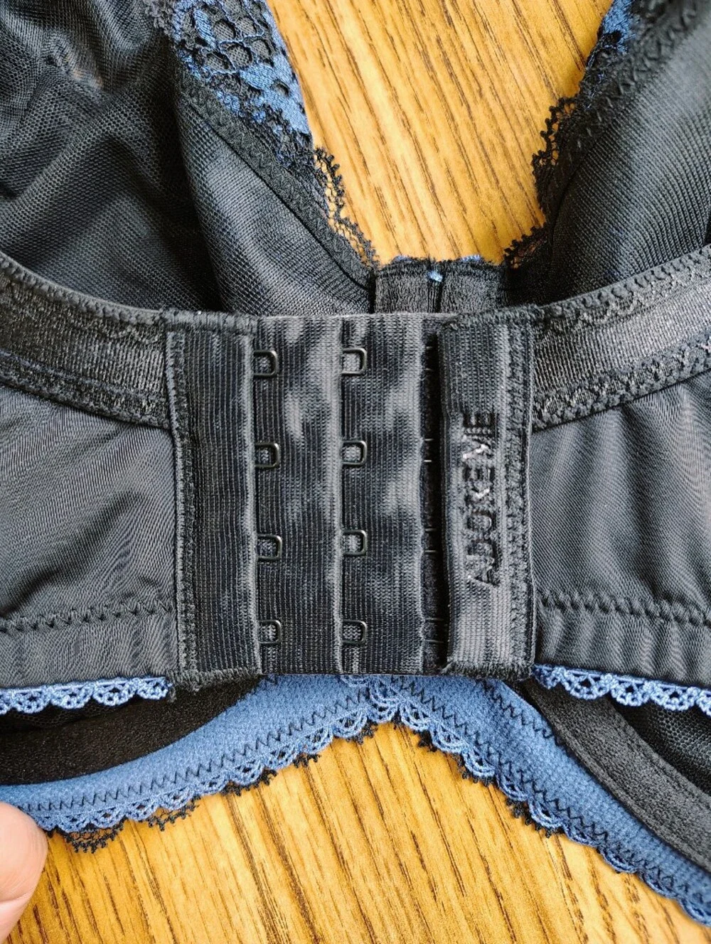 Adore Me Zita unlined breathable bra Lace Floral blue and black size 46DD - Picture 10 of 16